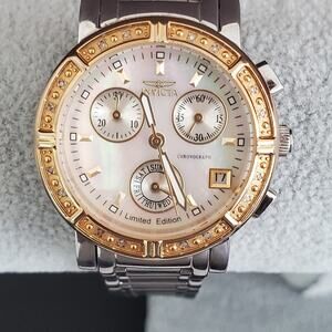 Invicta Womens Wildflower Limited Edition Watch Two-toned Chronograph 33mm‎ EUC